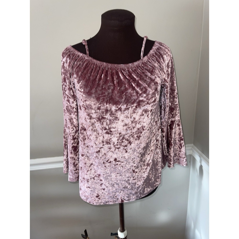 No Boundaries Crushed‎ Velvet Boho Off Shoulder Whimsical Shirt Fairy Juniors S